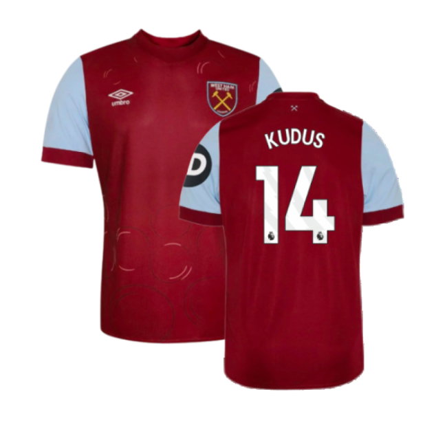 2023-2024 West Ham Home Shirt (Kids) (Kudus 14)-SoccerKits Hub | Buy Soccer Jerseys Online